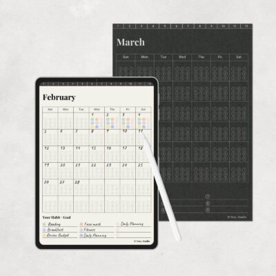 Harbit Tracker Monthly Calendar 5003-1