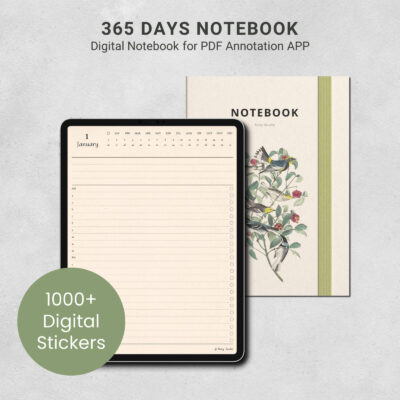 Vintage Daily Digital Notebook for GoodNotes on Tablet iPad