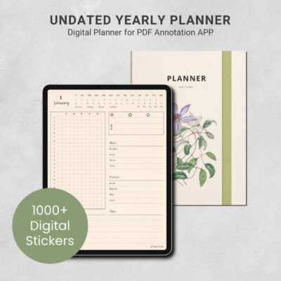 Vintage Undated Yearly Planner 8103-1