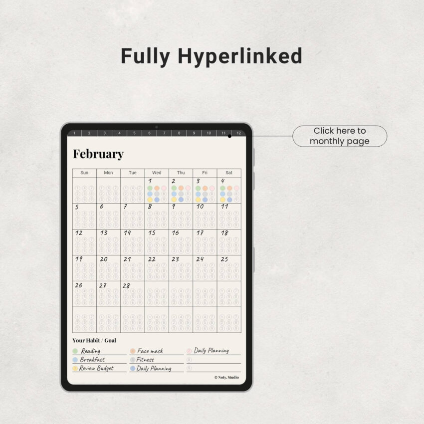 Harbit Tracker Monthly Calendar 5003-3
