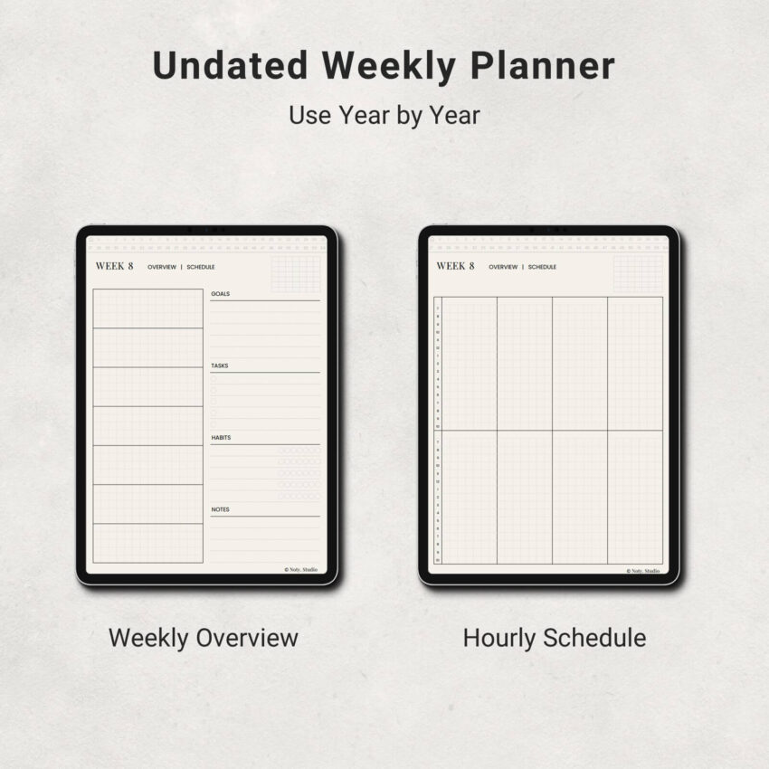 Undated Weekly Planner 5005-3