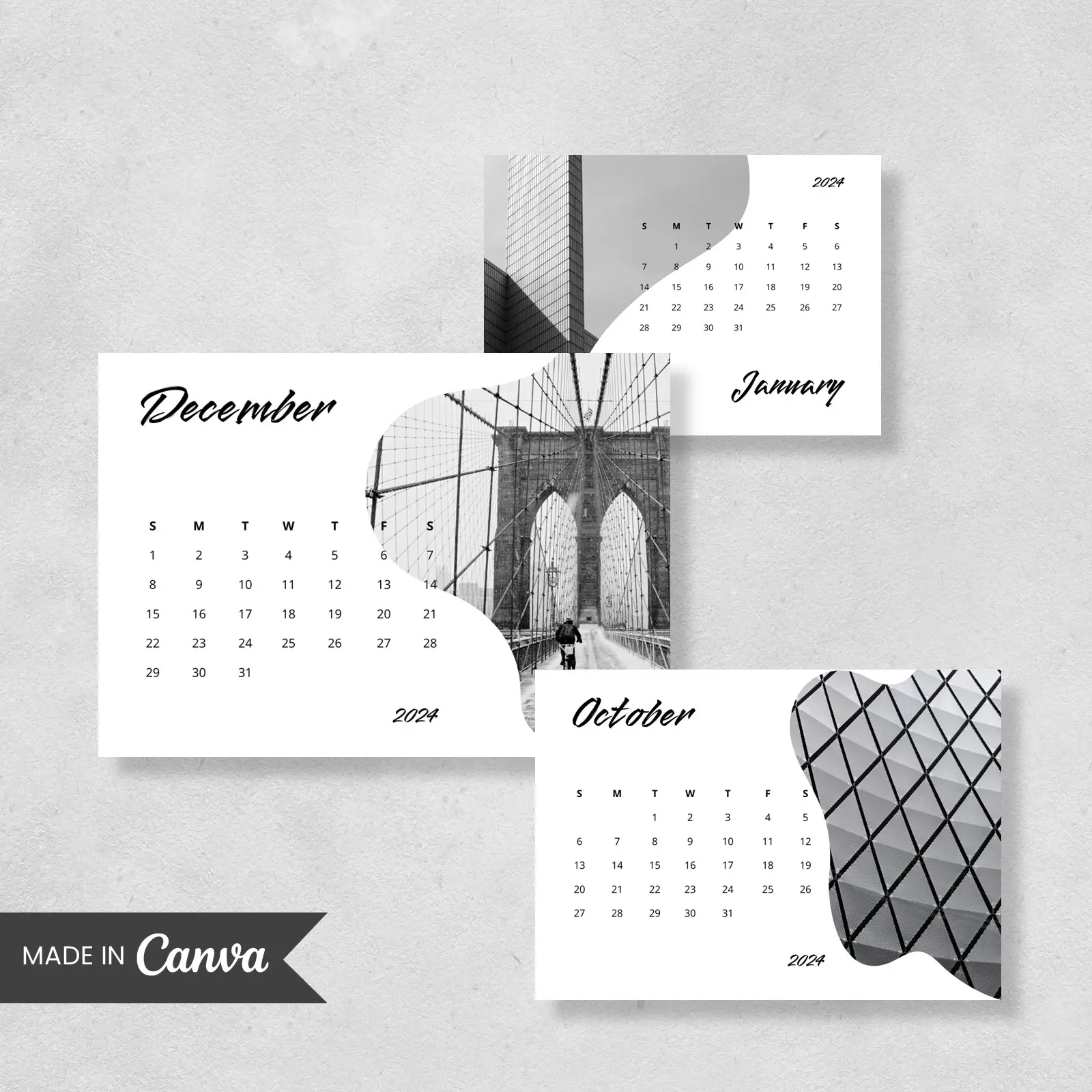 Free Canva Template 2024 Calendar 91001-1